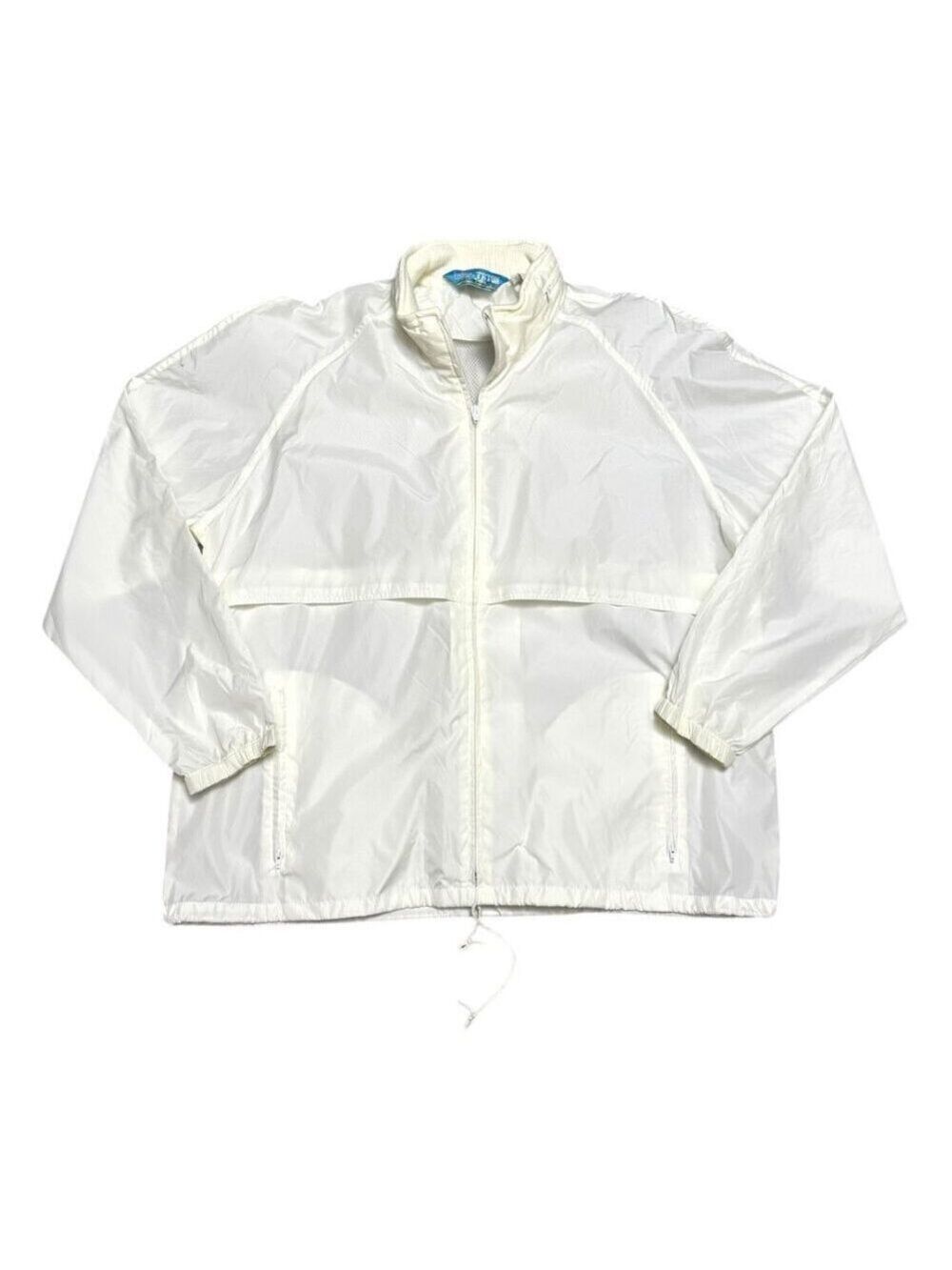 WOOLRICH TETON Vintage White Lightweight Retro Windbreaker Jacket Mens XL